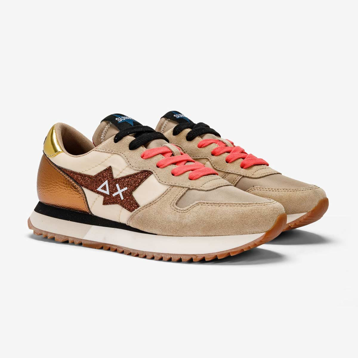 Sneaker glitter bronzo