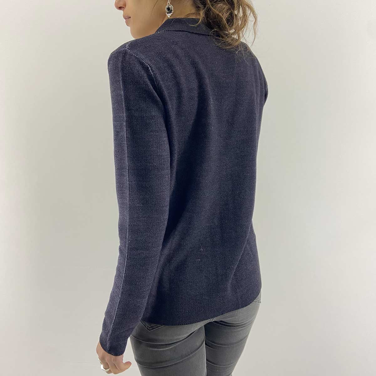 Giacca lana merinos blu