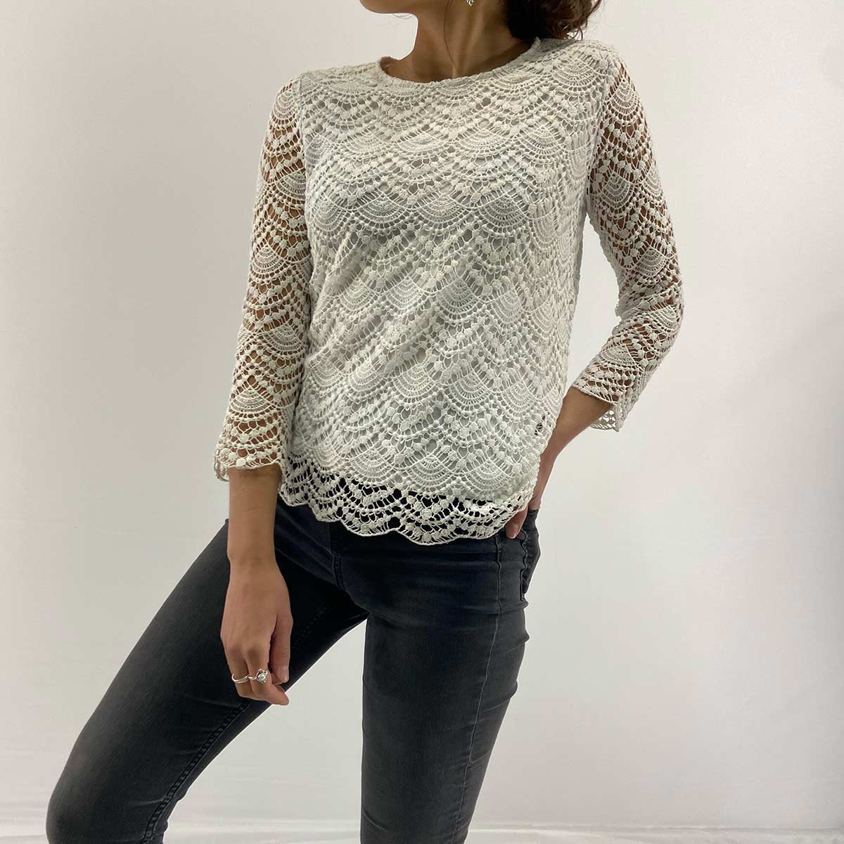 T-shirt bianca foderata