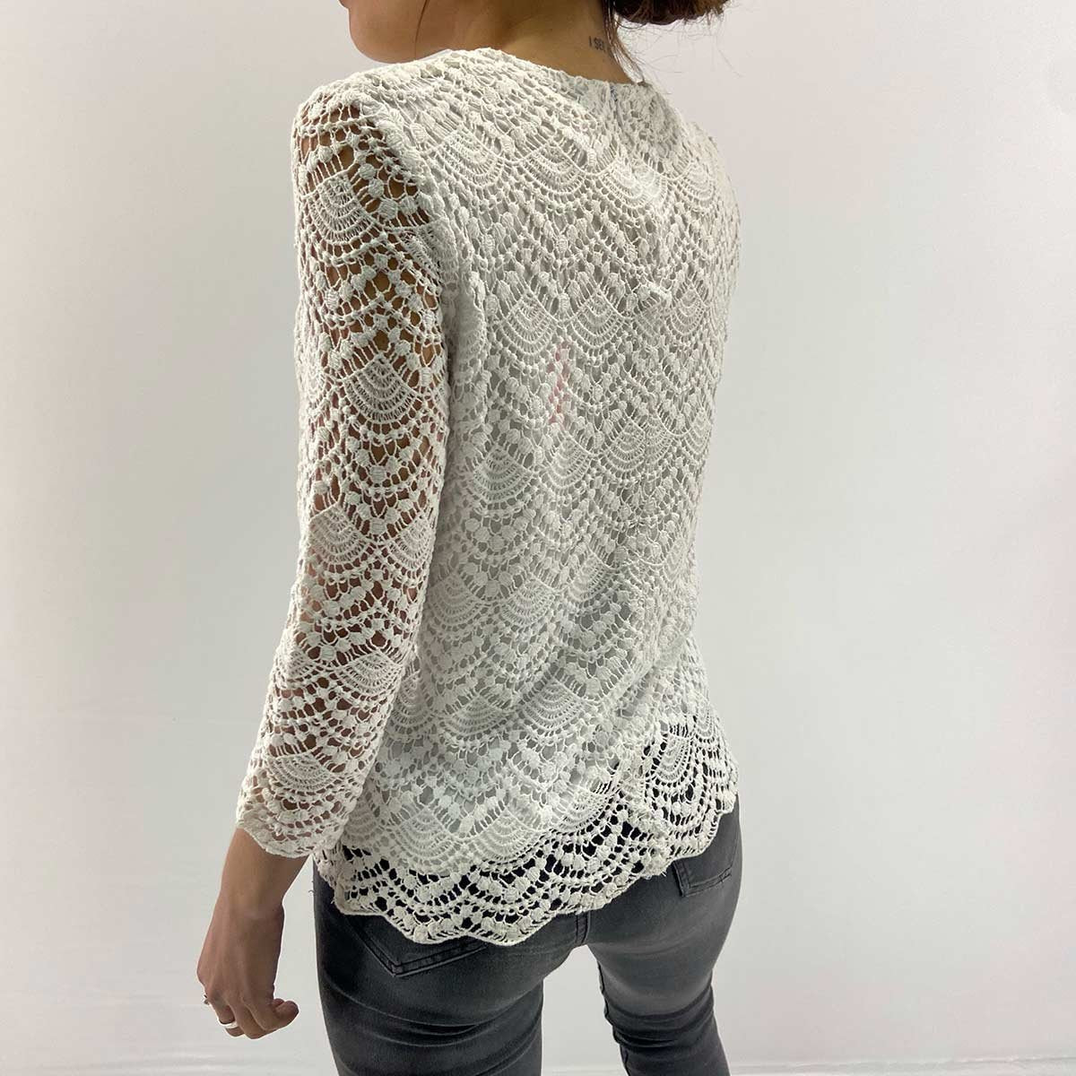 T-shirt bianca foderata