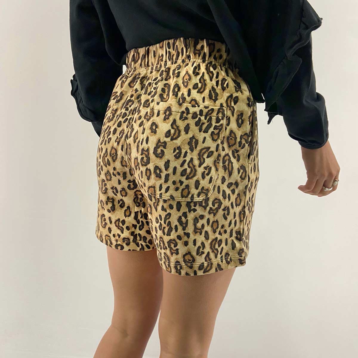 Short in felpa maculato