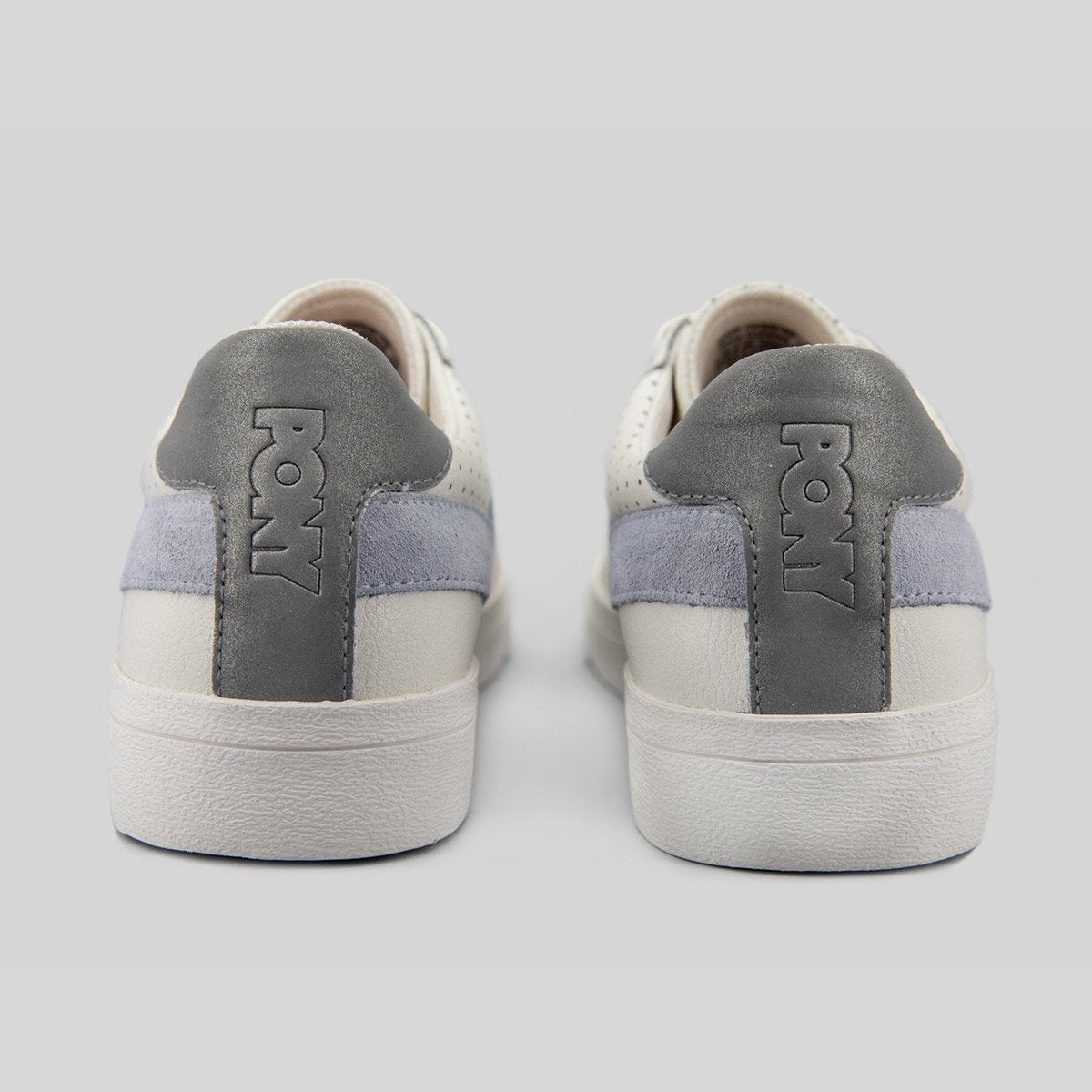 Sneaker in pelle bianca e grigia