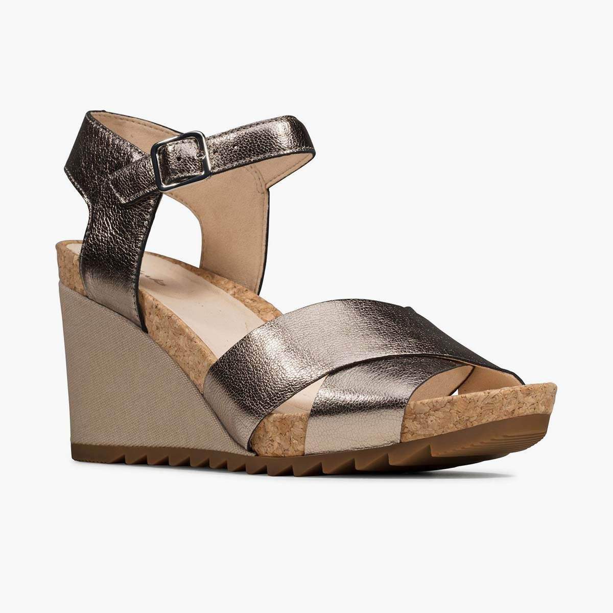 Sandalo in pelle argento