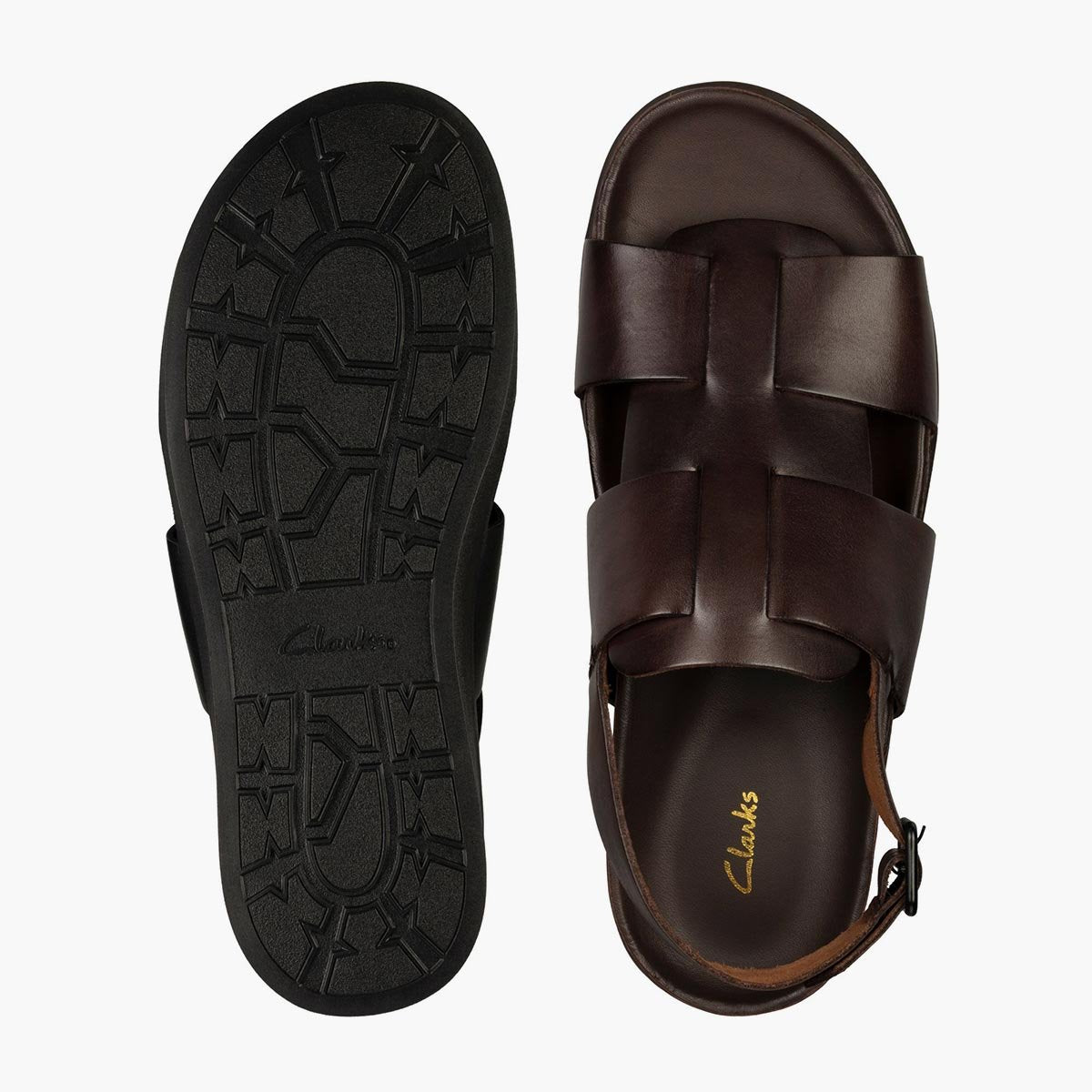 Sandalo in pelle marrone scuro