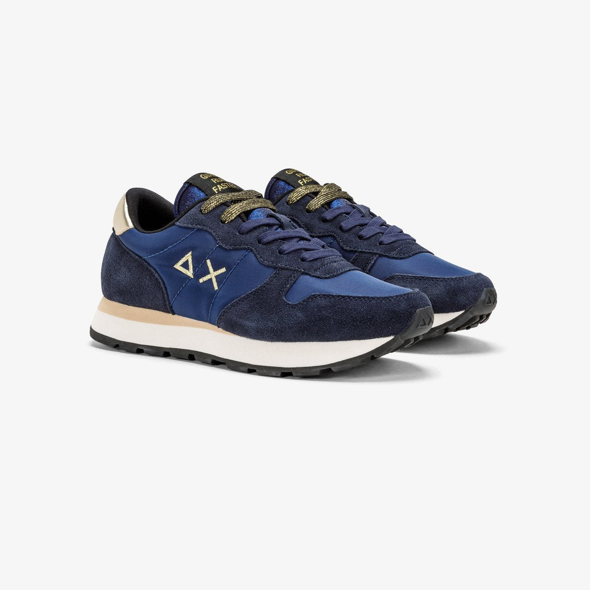 Sneaker blu e oro