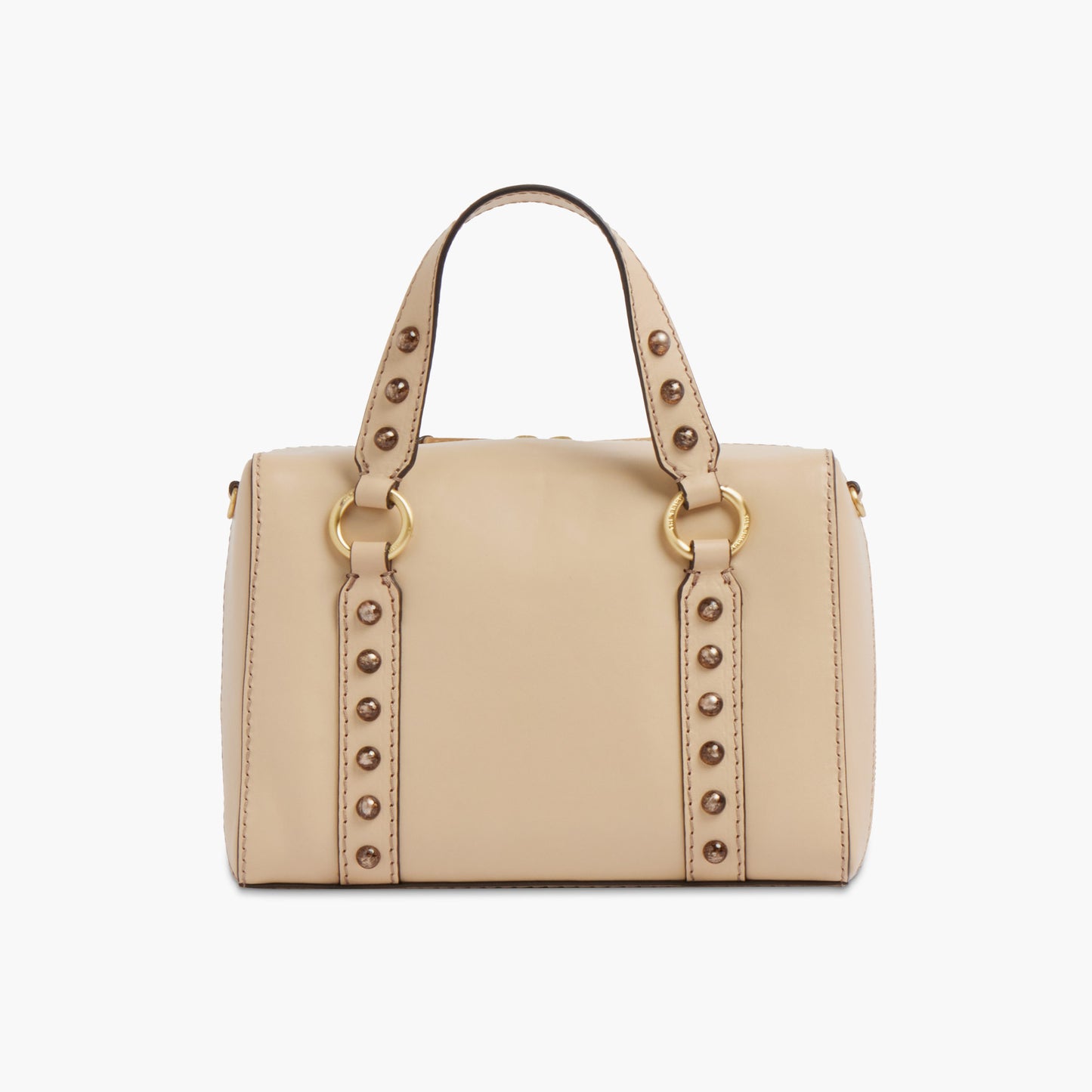 Borsa a mano in pelle con borchie e tracolla