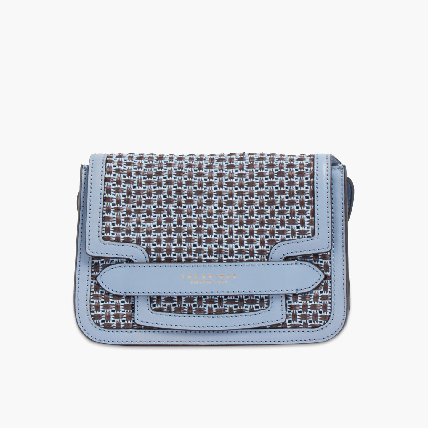 Borsa a tracolla in pelle e paglia