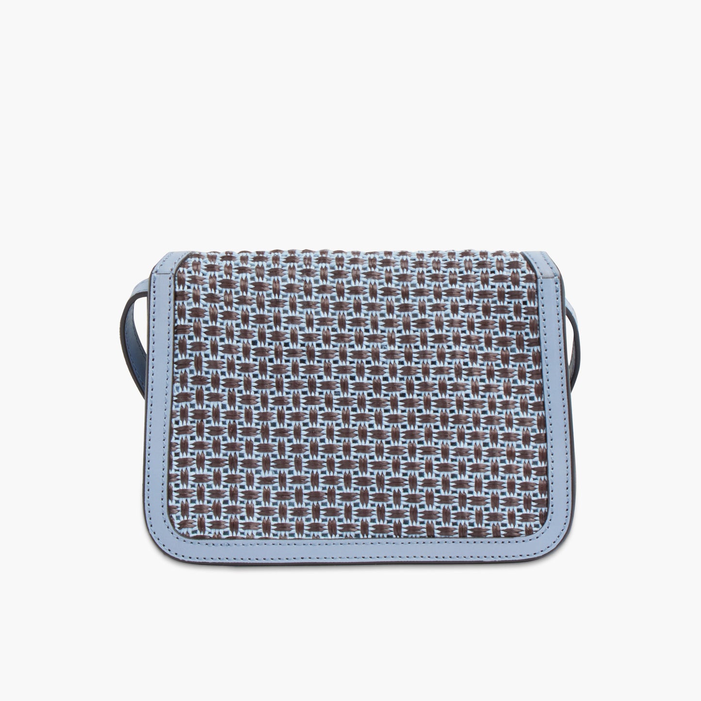 Borsa a tracolla in pelle e paglia