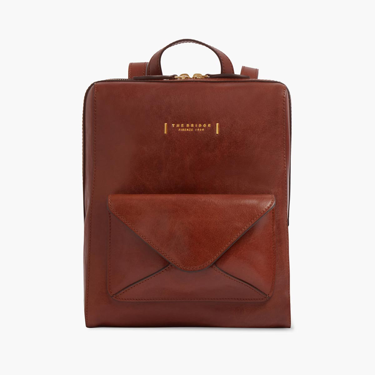 Zaino in pelle con tasca frontale