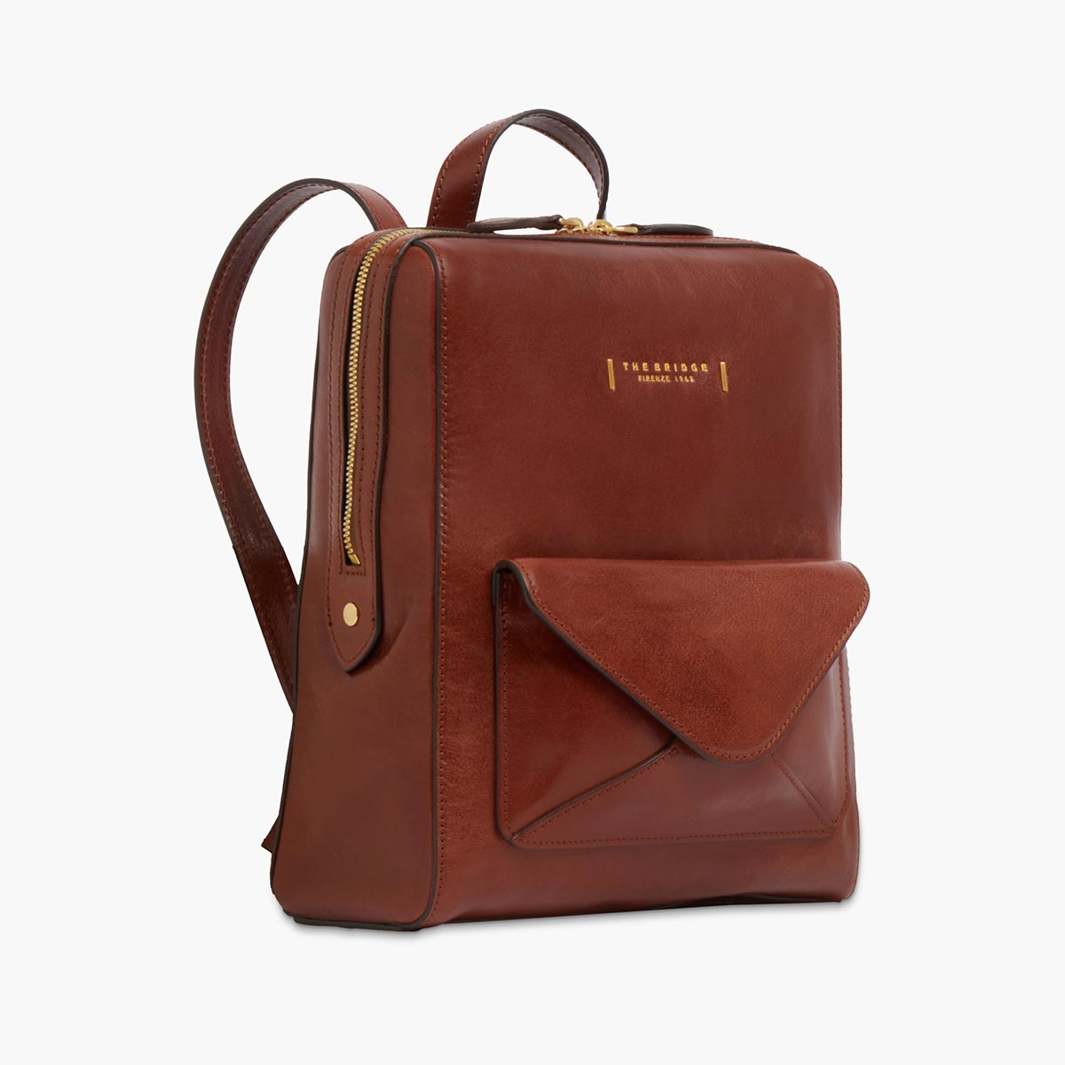 Zaino in pelle con tasca frontale