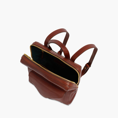 Zaino in pelle con tasca frontale