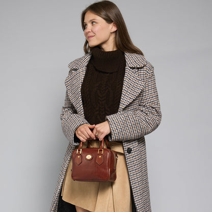 Bauletto in pelle con tracolla removibile