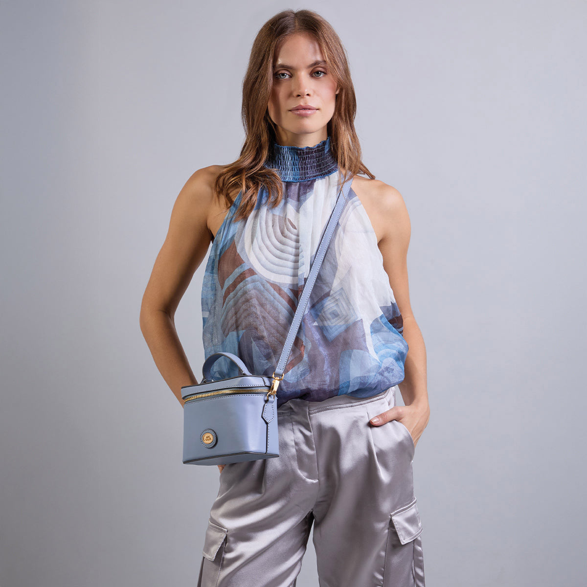 Bauletto in pelle con tracolla removibile