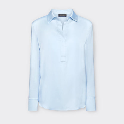 T-shirt polo in raso e jersey