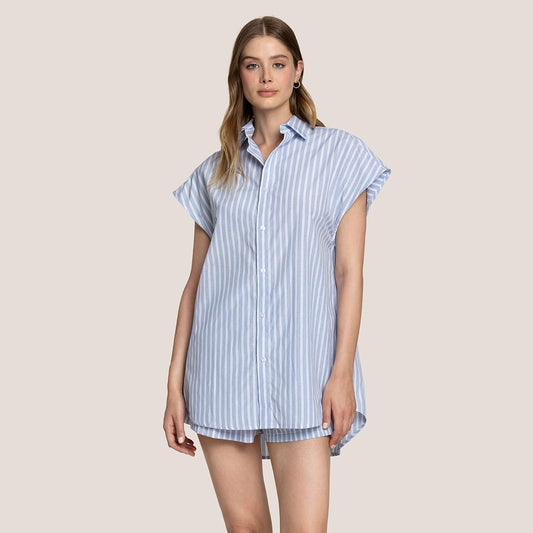 Camicia/mini dress a righe