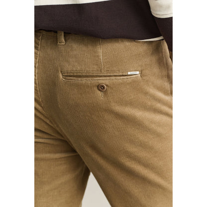 Pantaloni tasca chino in velluto a coste sottili