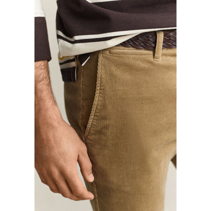 Pantaloni tasca chino in velluto a coste sottili