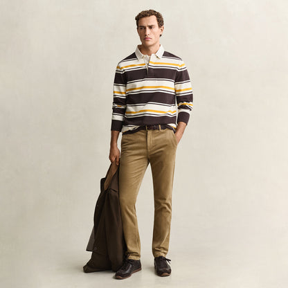 Pantaloni tasca chino in velluto a coste sottili