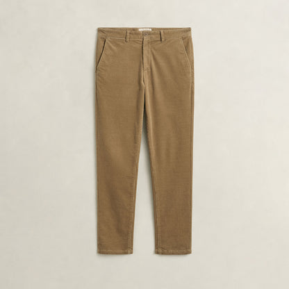 Pantaloni tasca chino in velluto a coste sottili