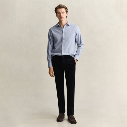 Pantaloni tasca chino in velluto a coste sottili