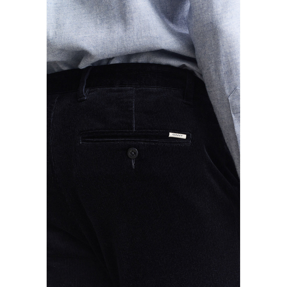 Pantaloni tasca chino in velluto a coste sottili