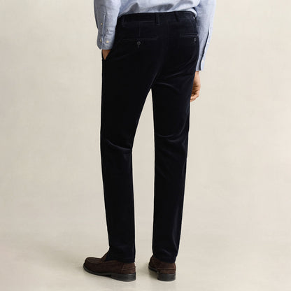 Pantaloni tasca chino in velluto a coste sottili
