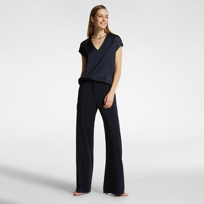 Blusa in raso con scollo a V
