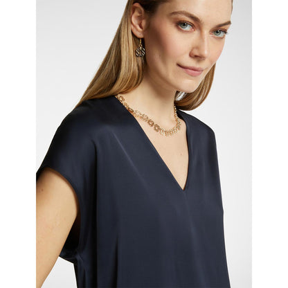 Blusa in raso con scollo a V