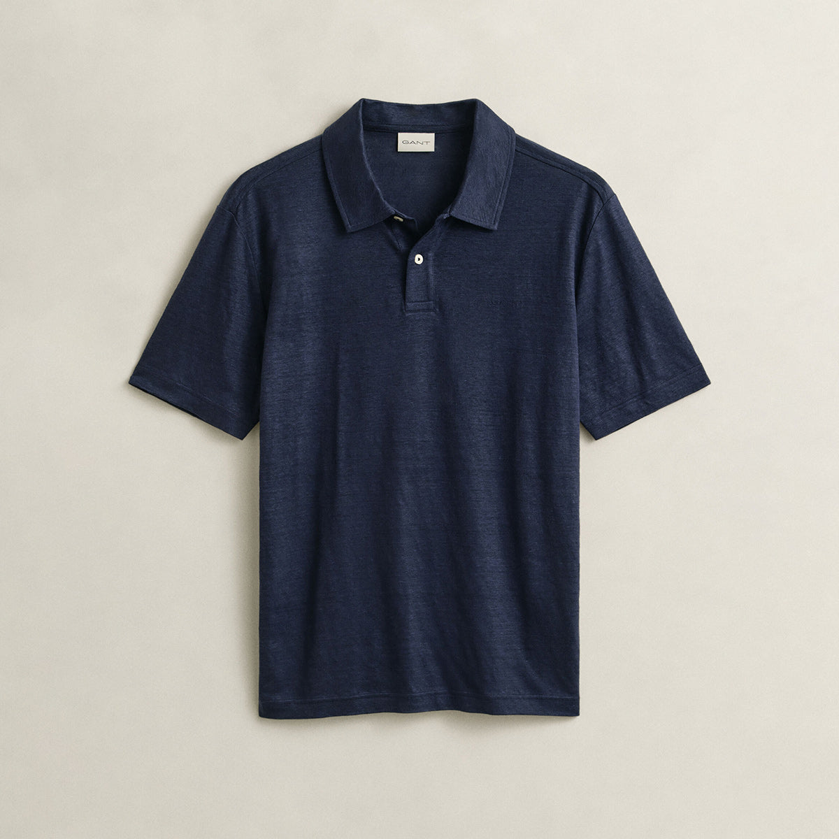 Polo in lino blu