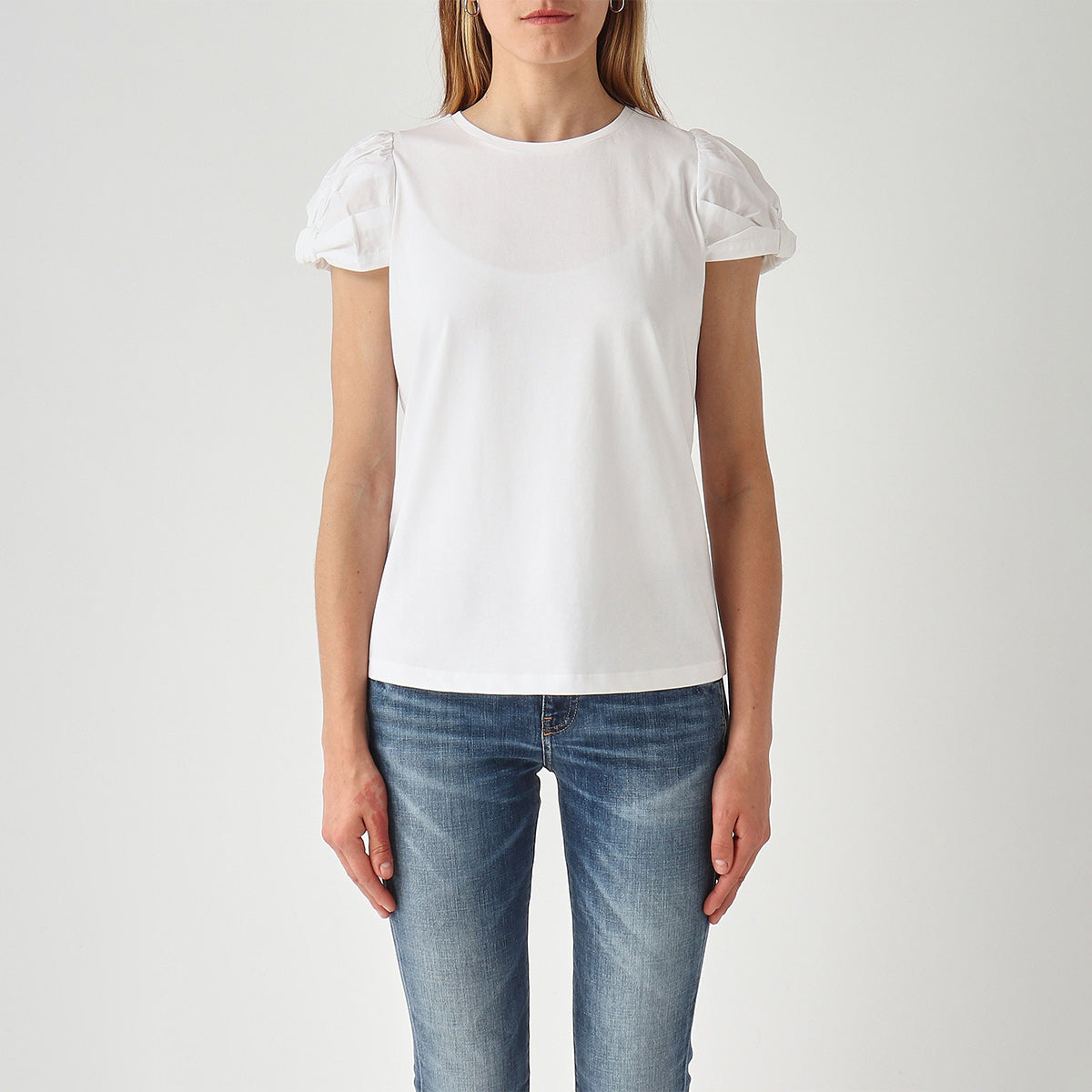 T-shirt in cotone maniche a palloncino