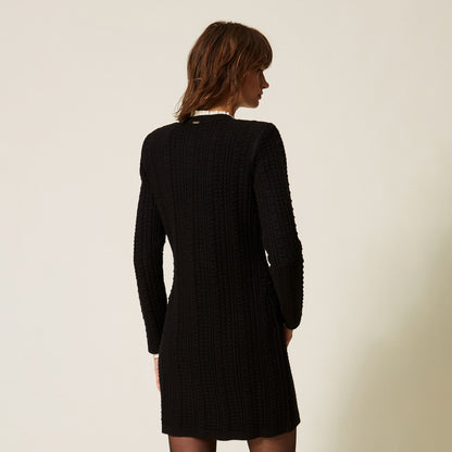 Abito-cardigan corto con bottoni in metallo