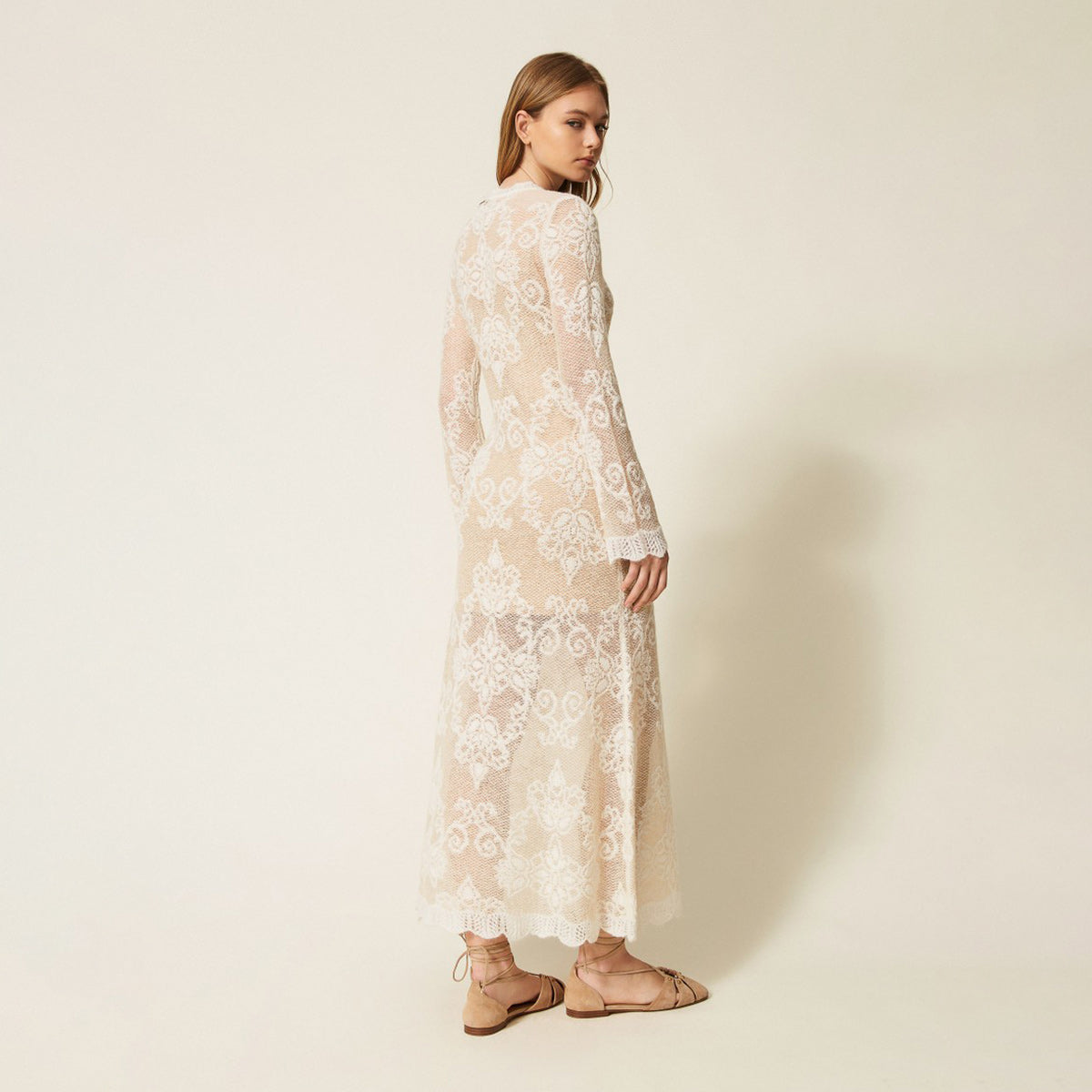 Abito lungo in maglia di misto alpaca