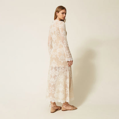 Abito lungo in maglia di misto alpaca