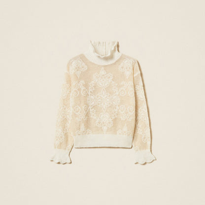 Maglia a lupetto in misto alpaca