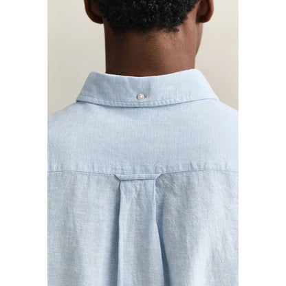 Camicia in misto lino azzurra