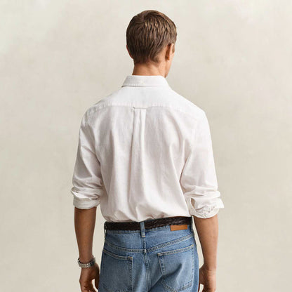 Camicia in misto lino bianca