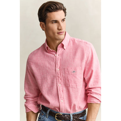 Camicia in misto lino rosa