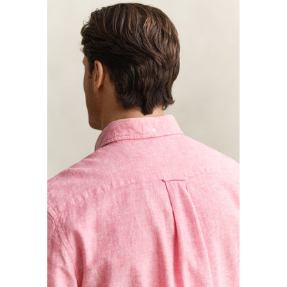 Camicia in misto lino rosa