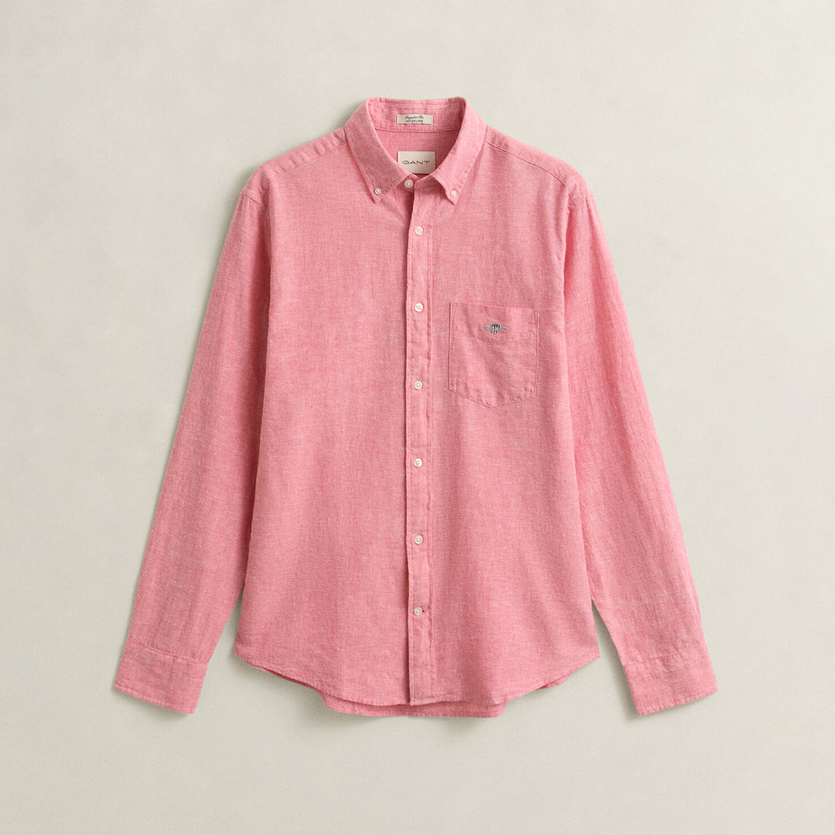 Camicia in misto lino rosa