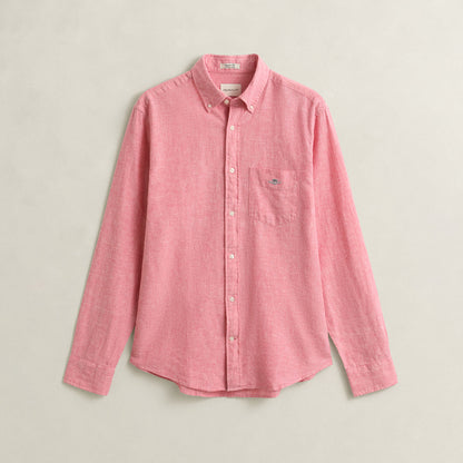Camicia in misto lino rosa