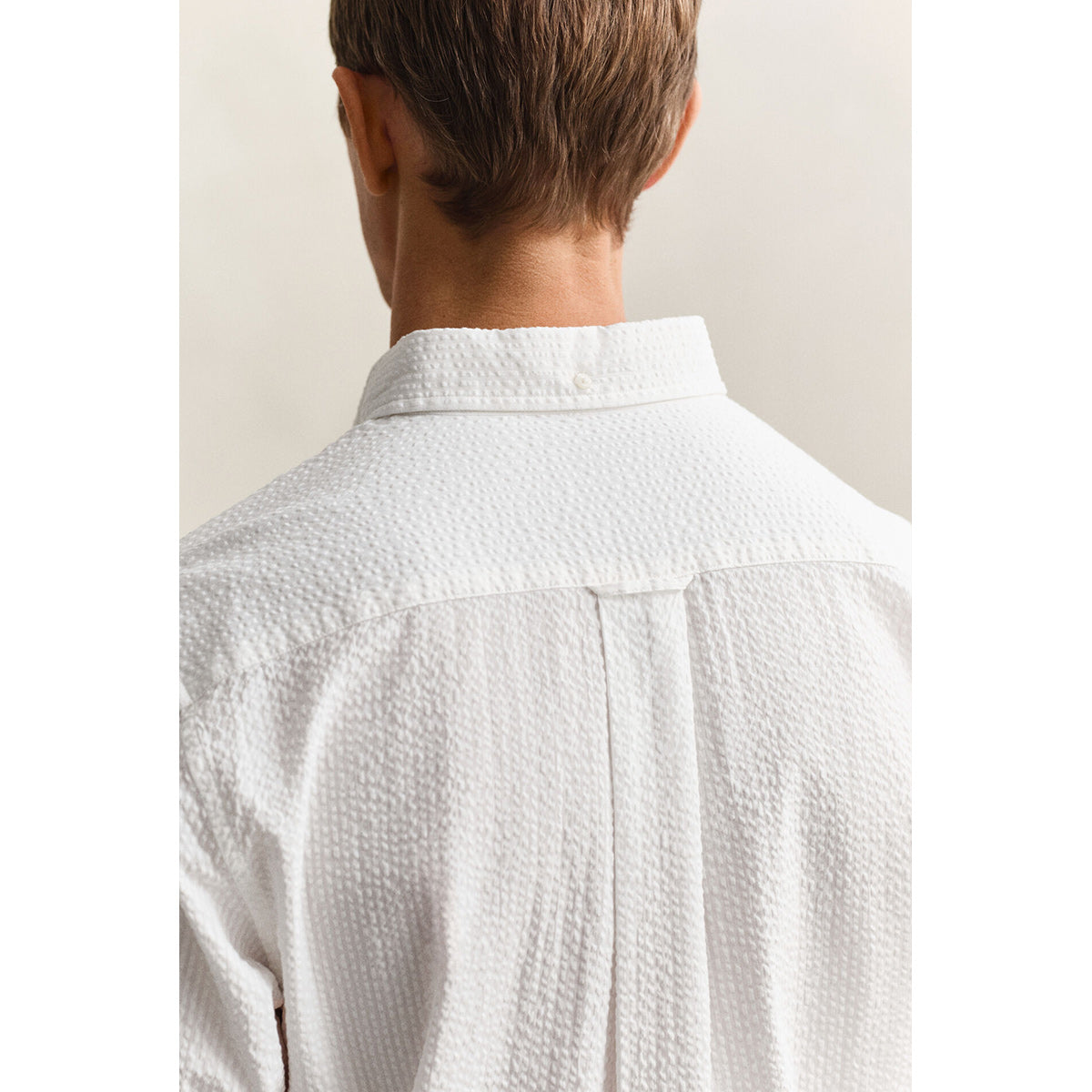 Camicia goffrata in cotone bianca
