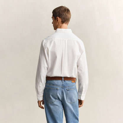 Camicia goffrata in cotone bianca