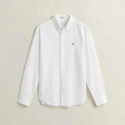 Camicia goffrata in cotone bianca