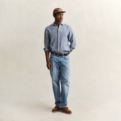 Camicia a righe in lino