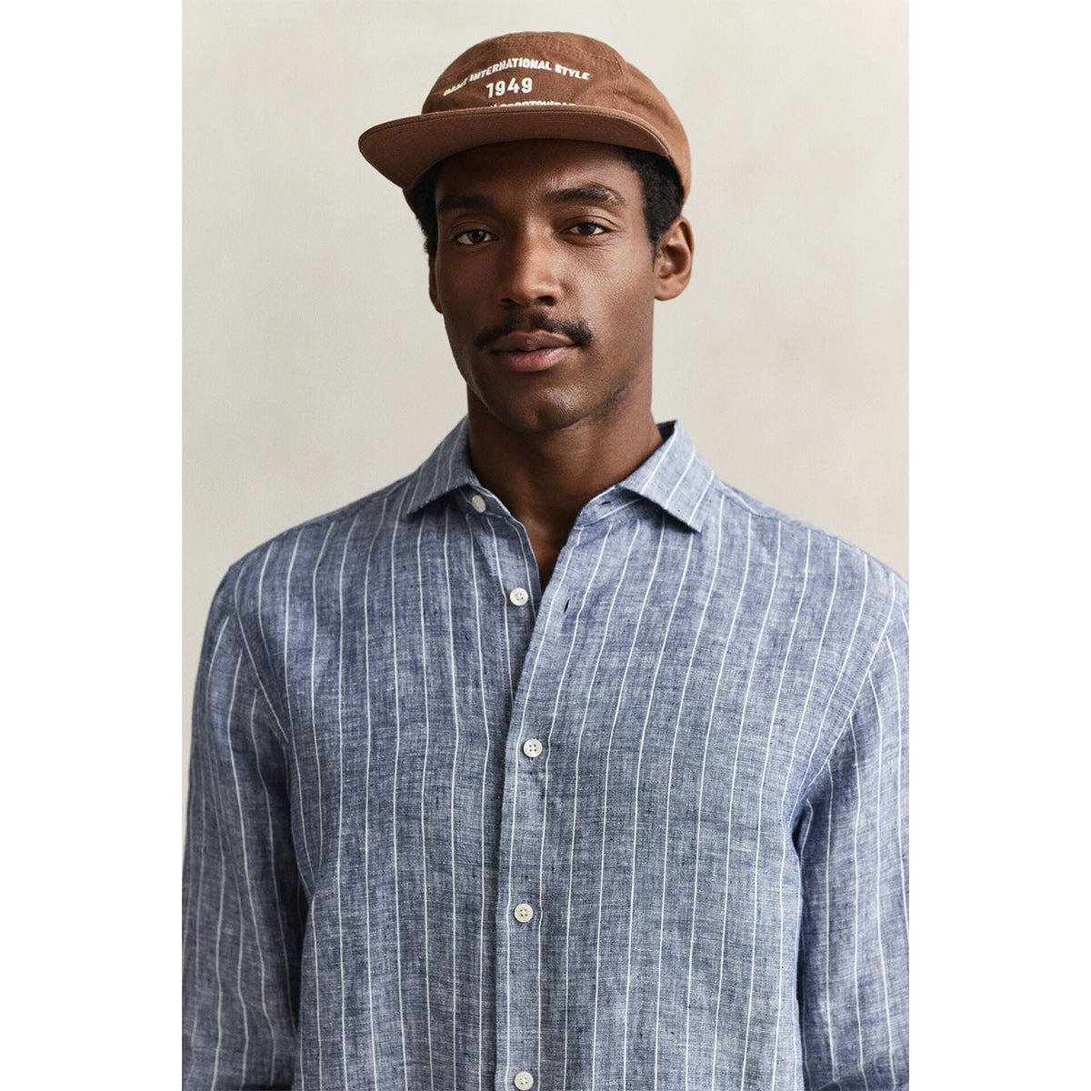 Camicia a righe in lino