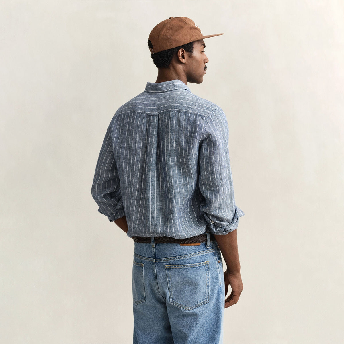 Camicia a righe in lino