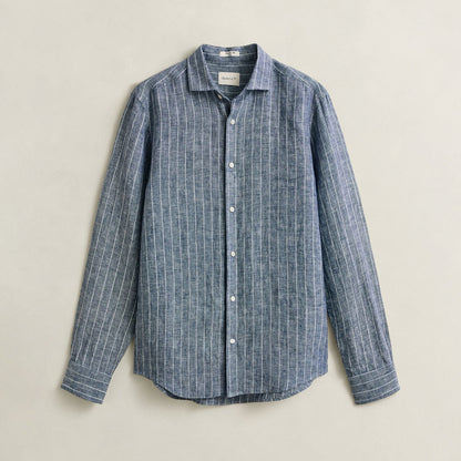 Camicia a righe in lino