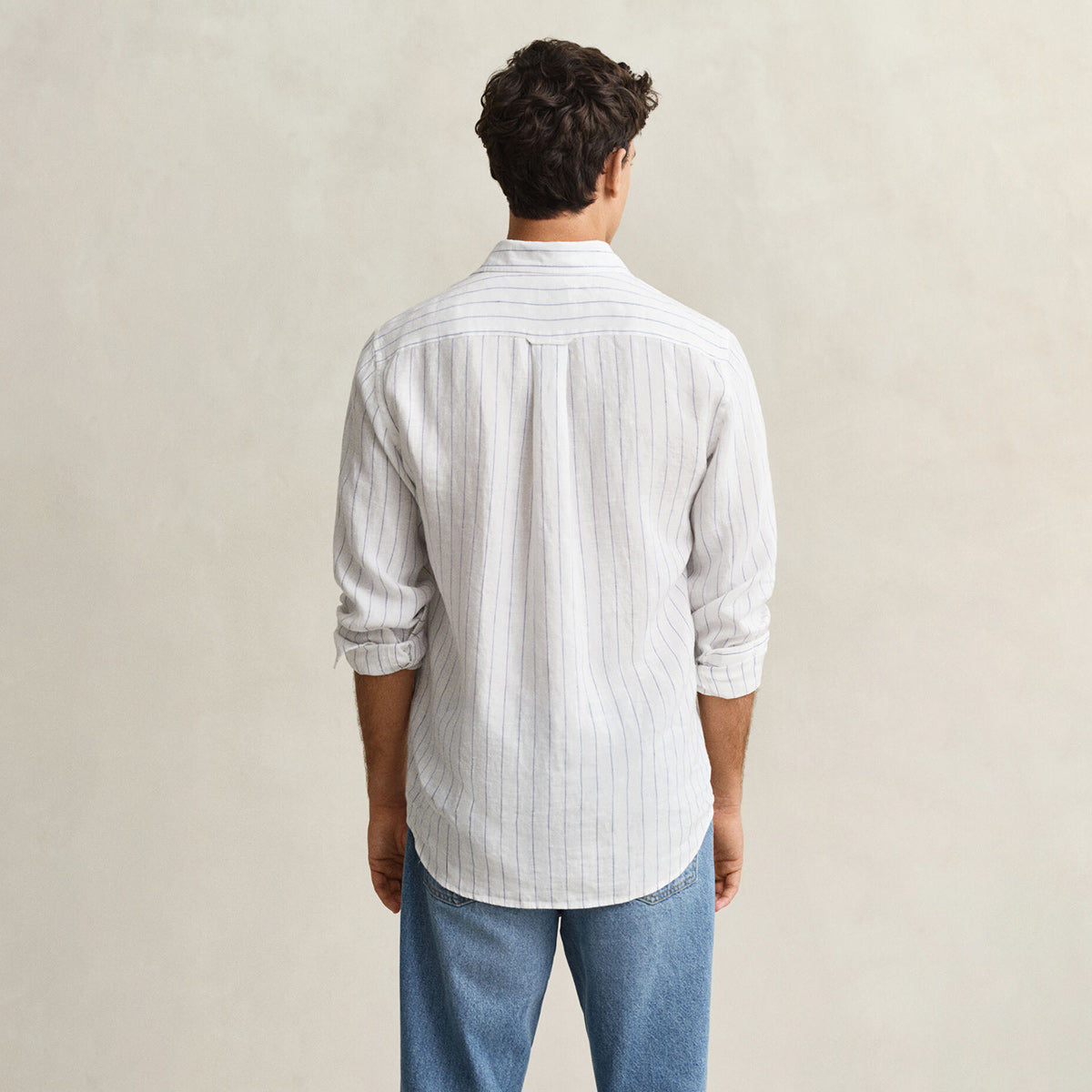 Camicia a righe in lino