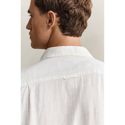 Camicia mezza manica in lino bianca
