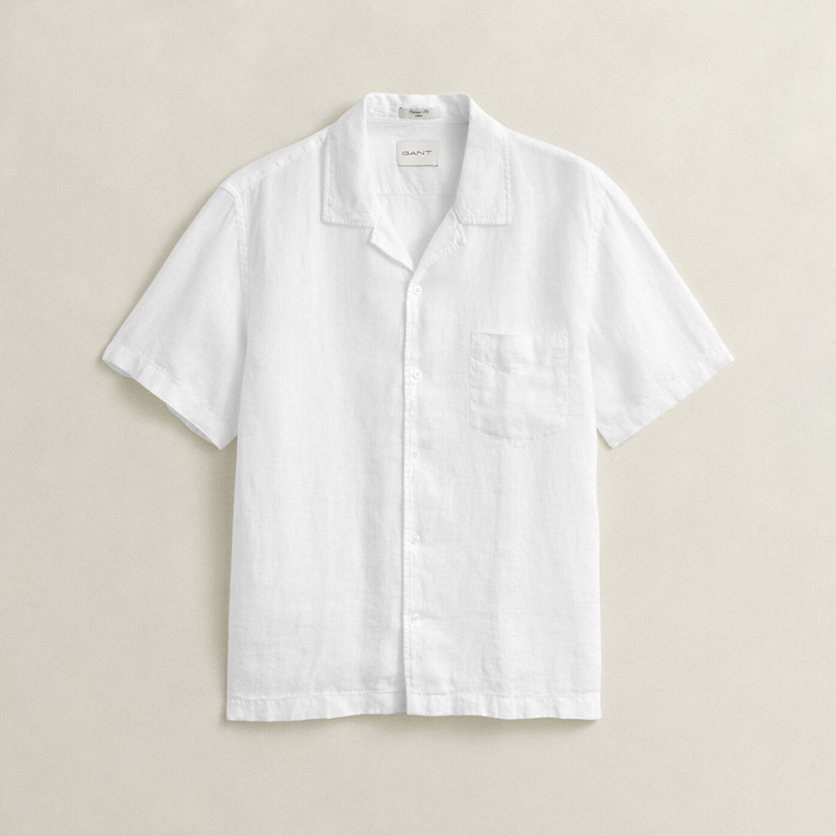 Camicia mezza manica in lino bianca